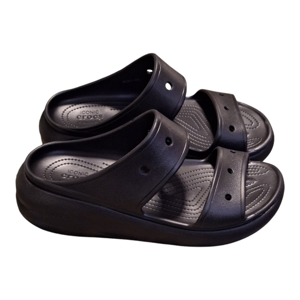 NWT Crocs Classic Crush Platform Sandals Black Unisex Men 10 Women 12 - Picture 6 of 6